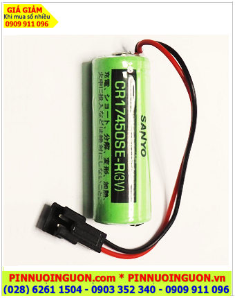 SANYO CR17450SE-R (Zắc đen); Pin nuôi nguồn SANYO CR17450SE-R lithium 3v 2500mAh /Xuất xứ Nhật